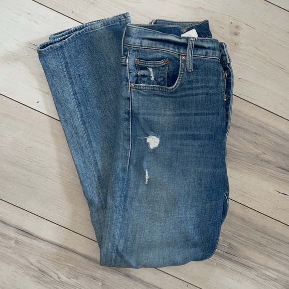 Mother Jeans The Tomcat Ankle Helter Skelter lightening bolt distressed jeans 27 - Picture 14 of 15